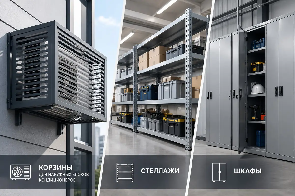 Корзина для наружного блока кондиционера, металлические стеллажи и шкафы